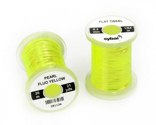 Flat Tinsel, 0.4 mm, Pearl Fluo Yellow